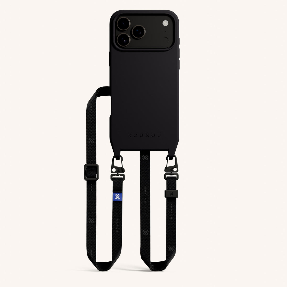Phone Necklace with Slim Lanyard for iPhone 17 Pro with MagSafe in Black Total View | XOUXOU #phone model_iphone 17 pro
